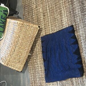 Christopher Kane Navy Black Lace Midi Skirt Size 8